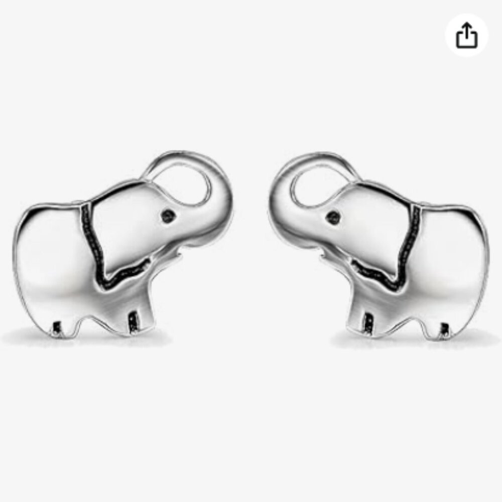 EUC 925 Sterling Silver Lucky Elephant Stud Earrings